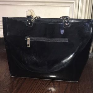 Lionel Black Patent Leather Handbag